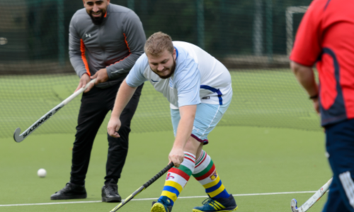 Man With Long Term Condition Playing Hockey